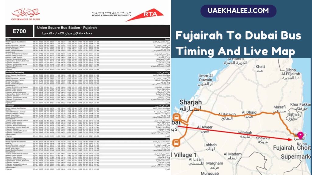 Fujairah To Dubai Bus Timing