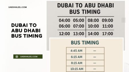 Dubai to Abu Dhabi Bus Timings Dubai to Abu Dhabi Bus Timings