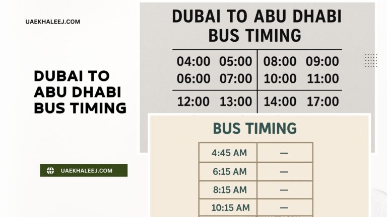 Dubai to Abu Dhabi Bus Timings